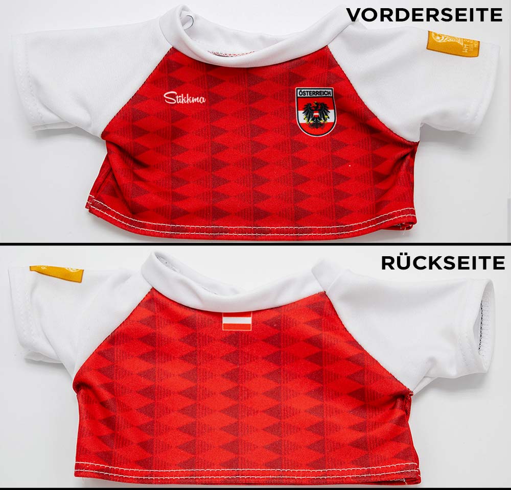 Österreich WM2026 Trikot für Kuscheltiere, div. Größen- inkl. kostenloser Personalisierung (Druck)