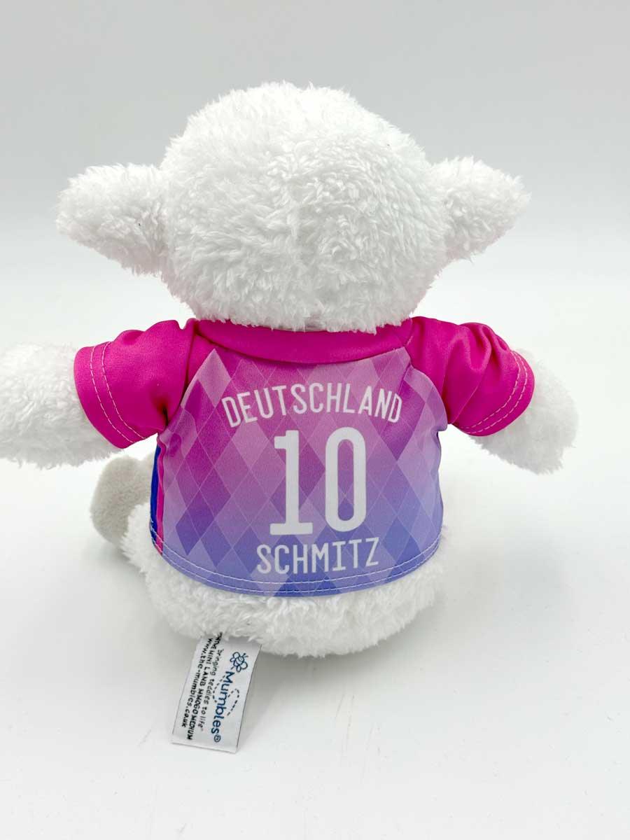 Kuscheltier personalisierbar mit Deutschland Auswärtstrikot für die EM2024 inkl. kostenloser Personalisierung