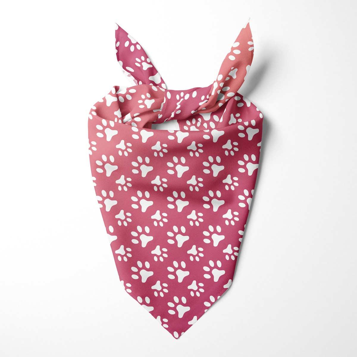 Pfoten rot-weiss- Hundehalstuch