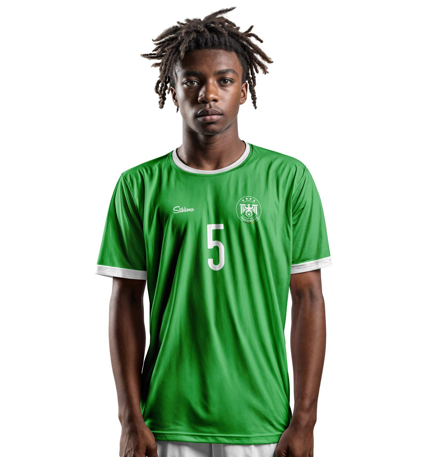 Deutschland Retro Heim Fan-Trikot grün inkl. Name und Nummer (Druck)