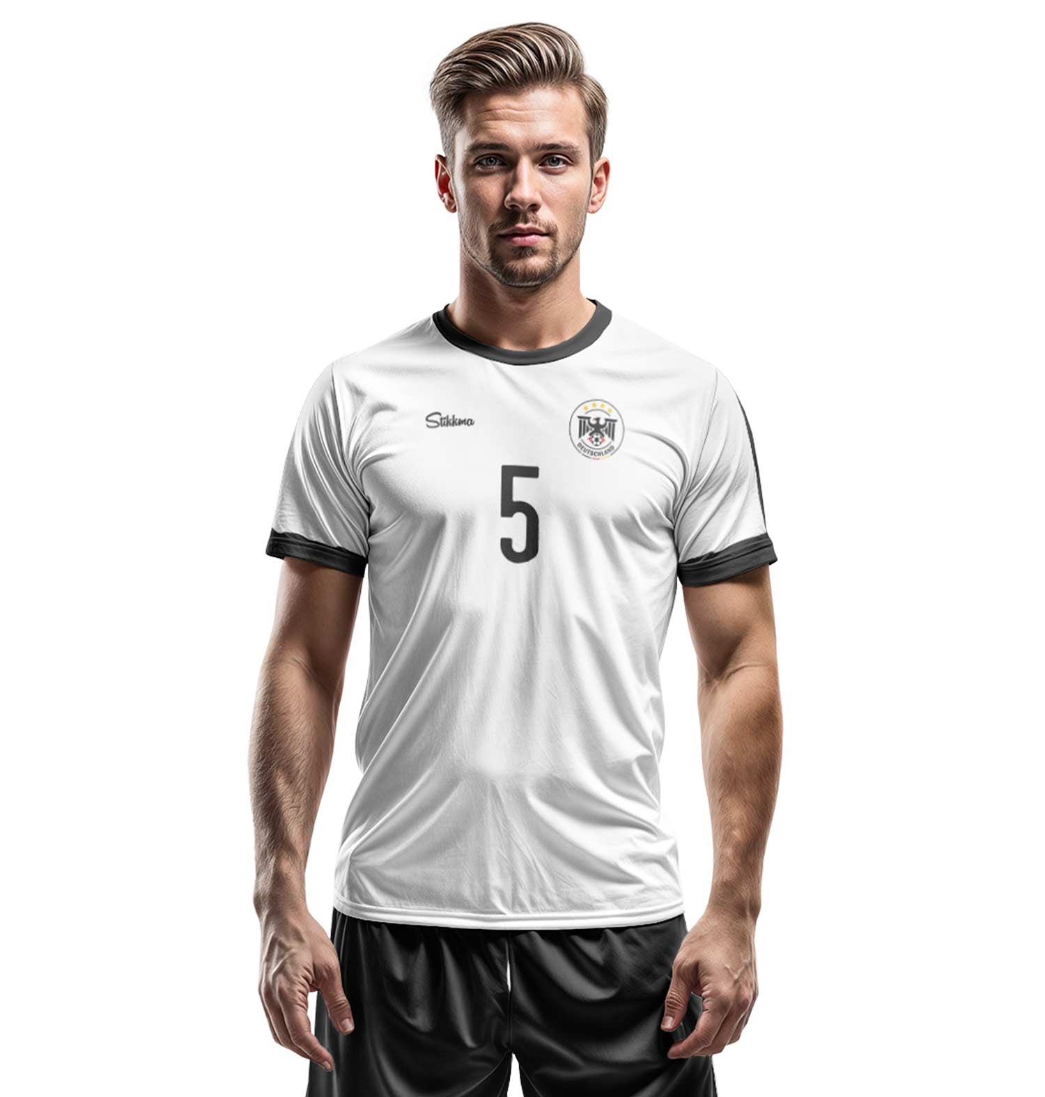 Deutschland Retro Heim Fan-Trikot weiss inkl. Name und Nummer (Druck)