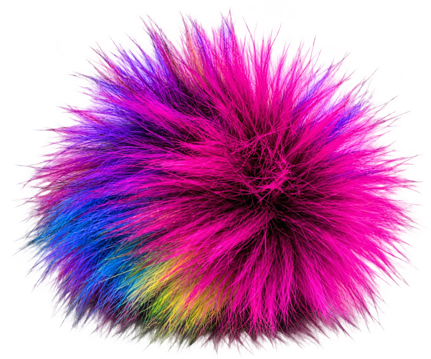Kunstfellbommel Regenbogen