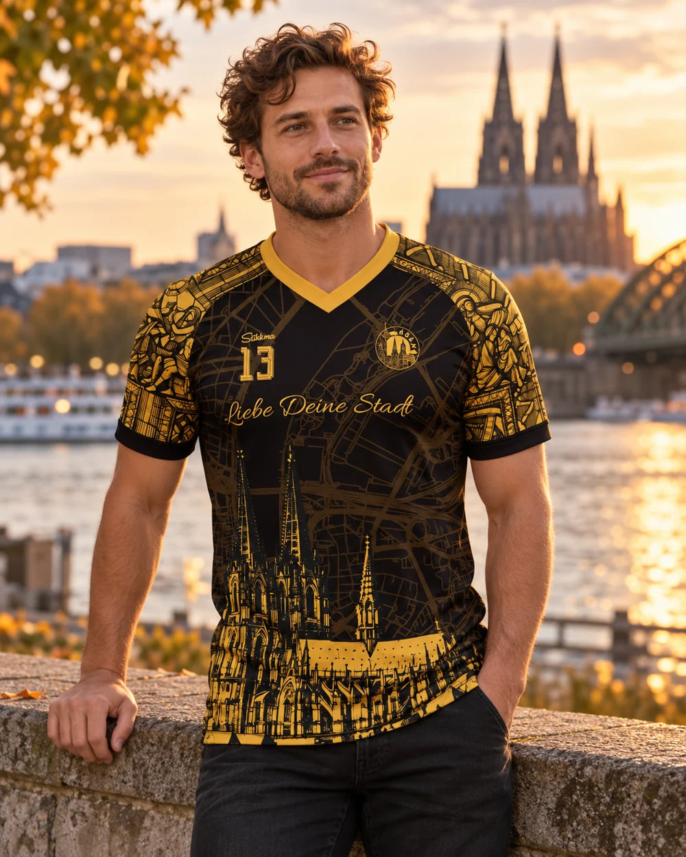 Köln Dom Edition in Schwarz und Gold mit personalisierter 13 vor dem Kölner Dom, exklusive Startseitenaufnahme