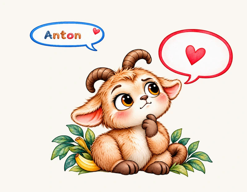 Anton in der blauen Sprechblase