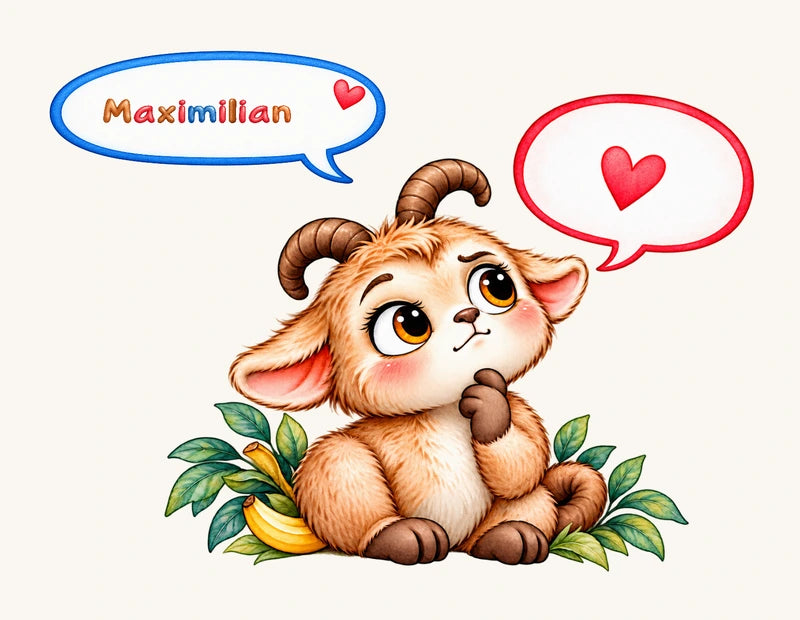 Maximilian in der blauen Sprechblase