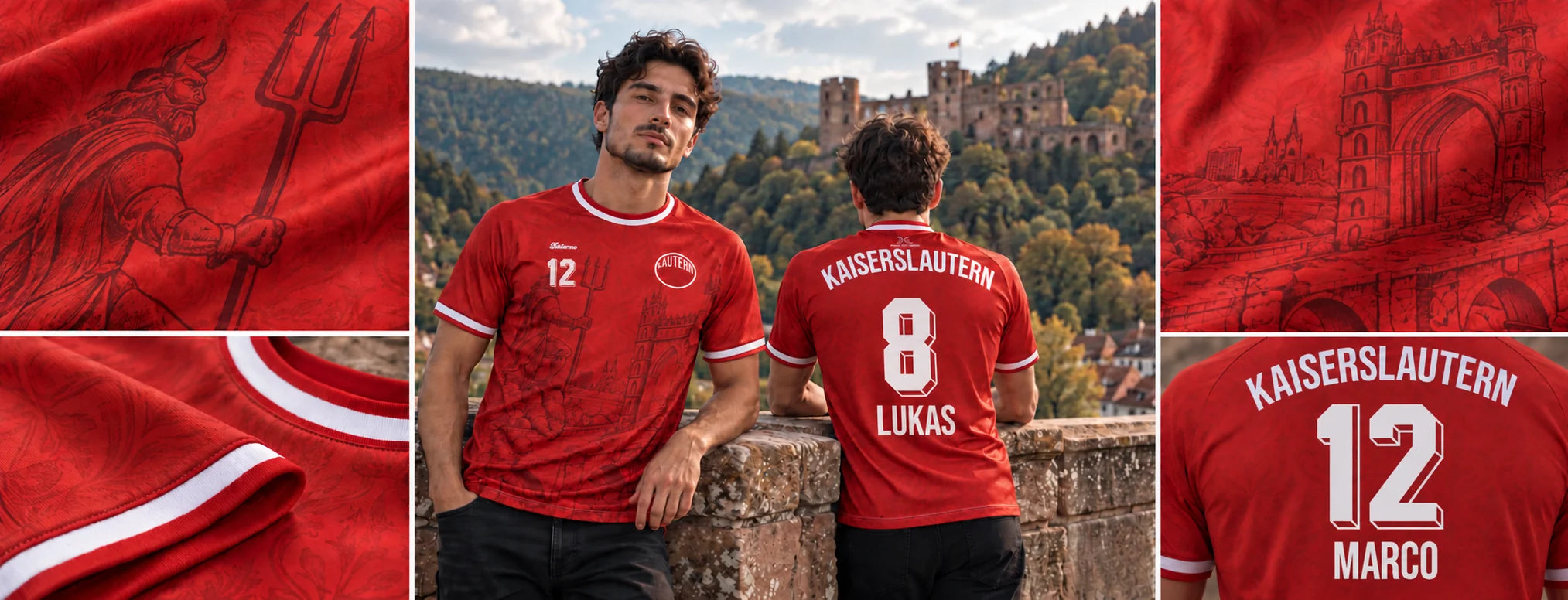Neue personalisierte Hüter-der-Brücke-Collage mit Kaiserslautern-Trikot und Originalschrift
