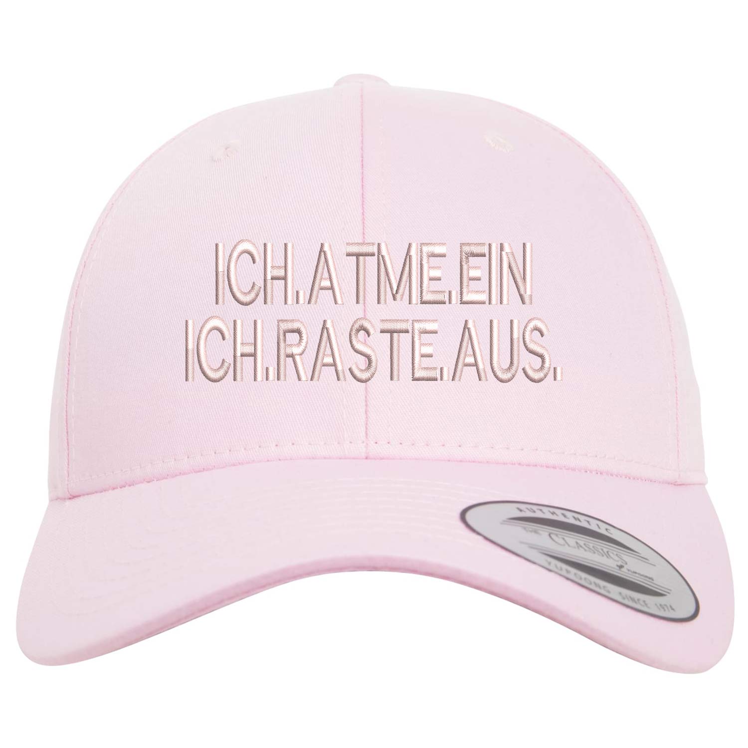 Curved Classic Snapback Cap "Ich atme ein - Ich raste aus"