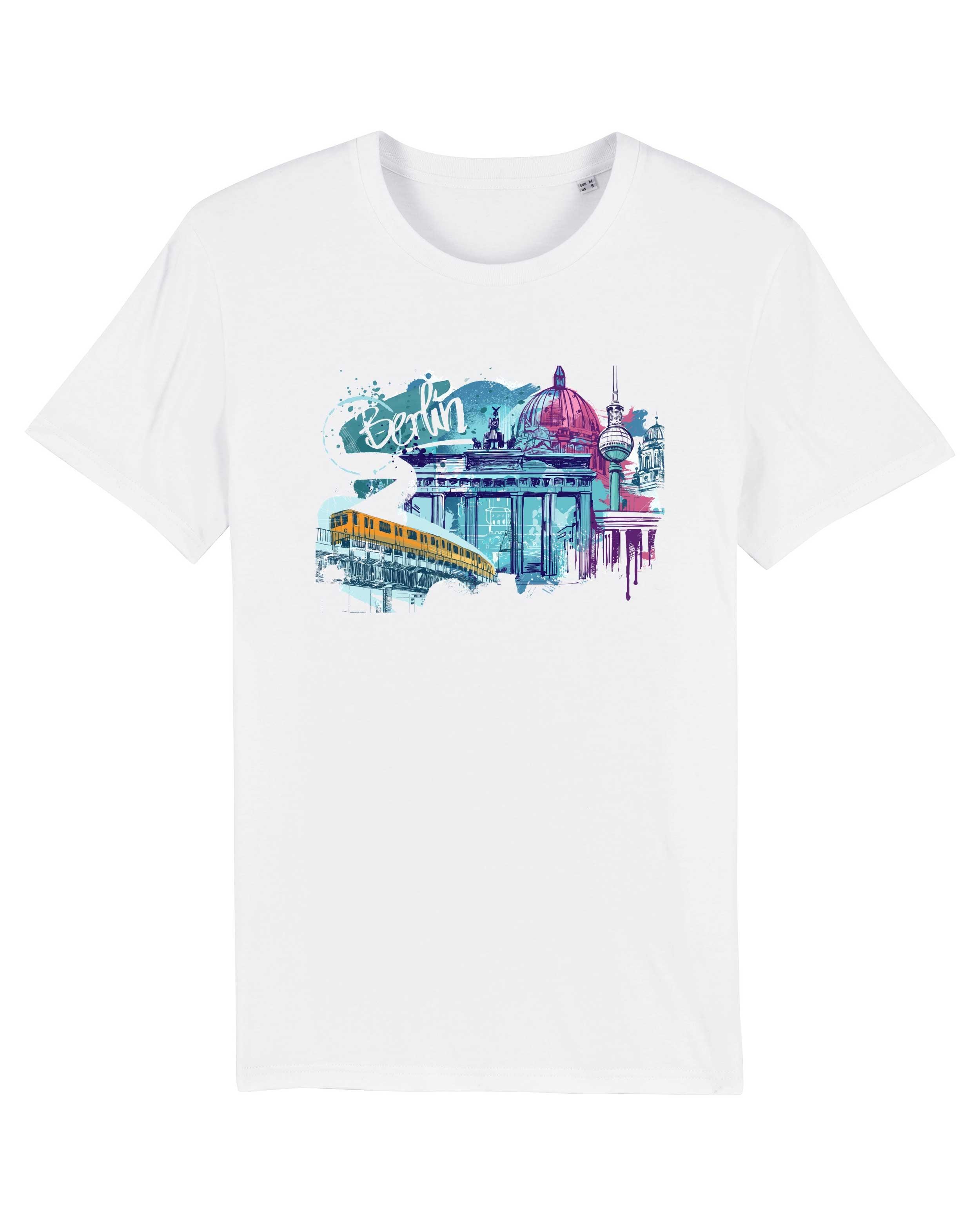 T-Shirt Berlin Illustration Stadt, Bio-Baumwolle, Unisex, Damen, Kids