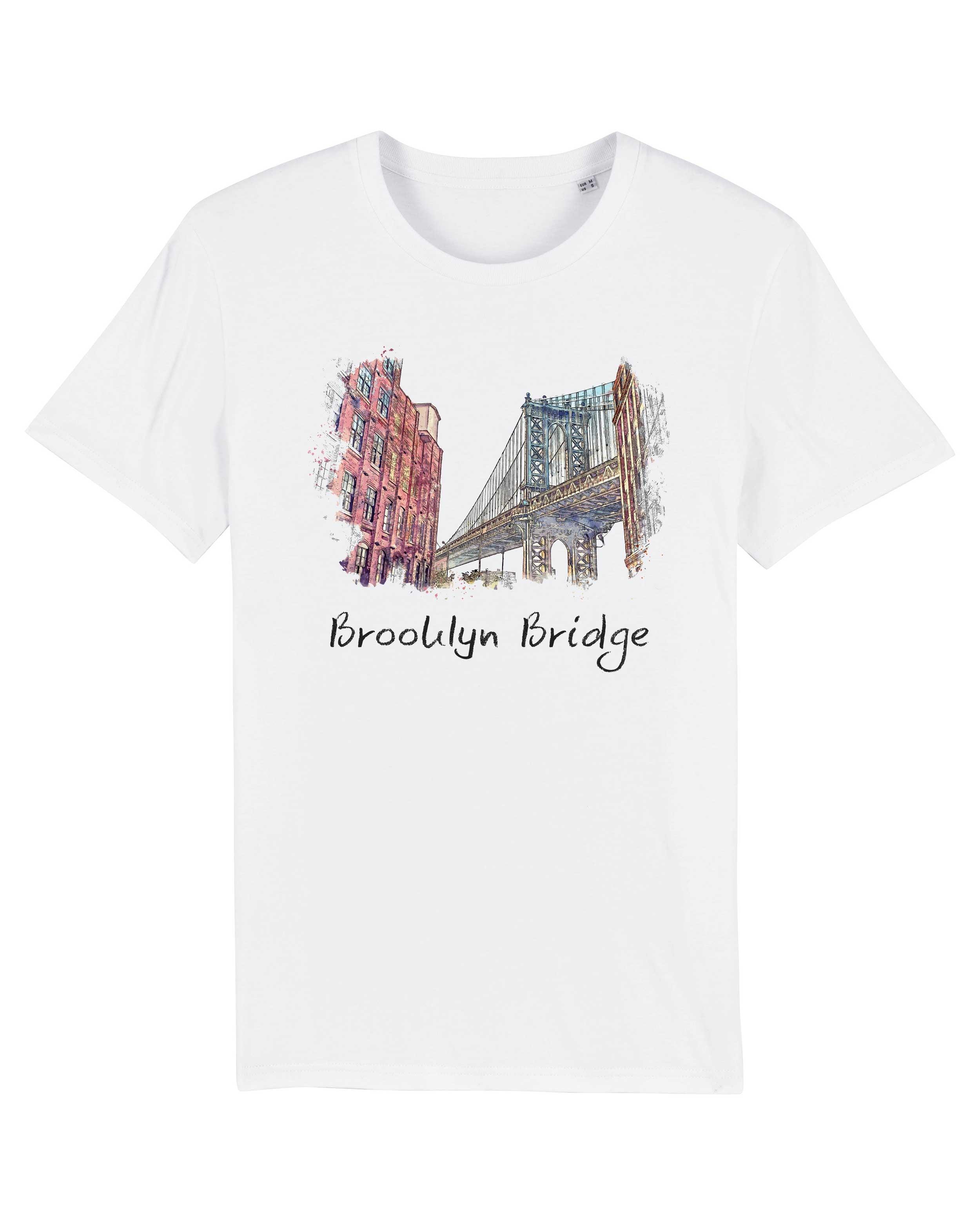 T-Shirt Brooklyn Bridge Stadt, Bio-Baumwolle, Unisex, Damen, Kids