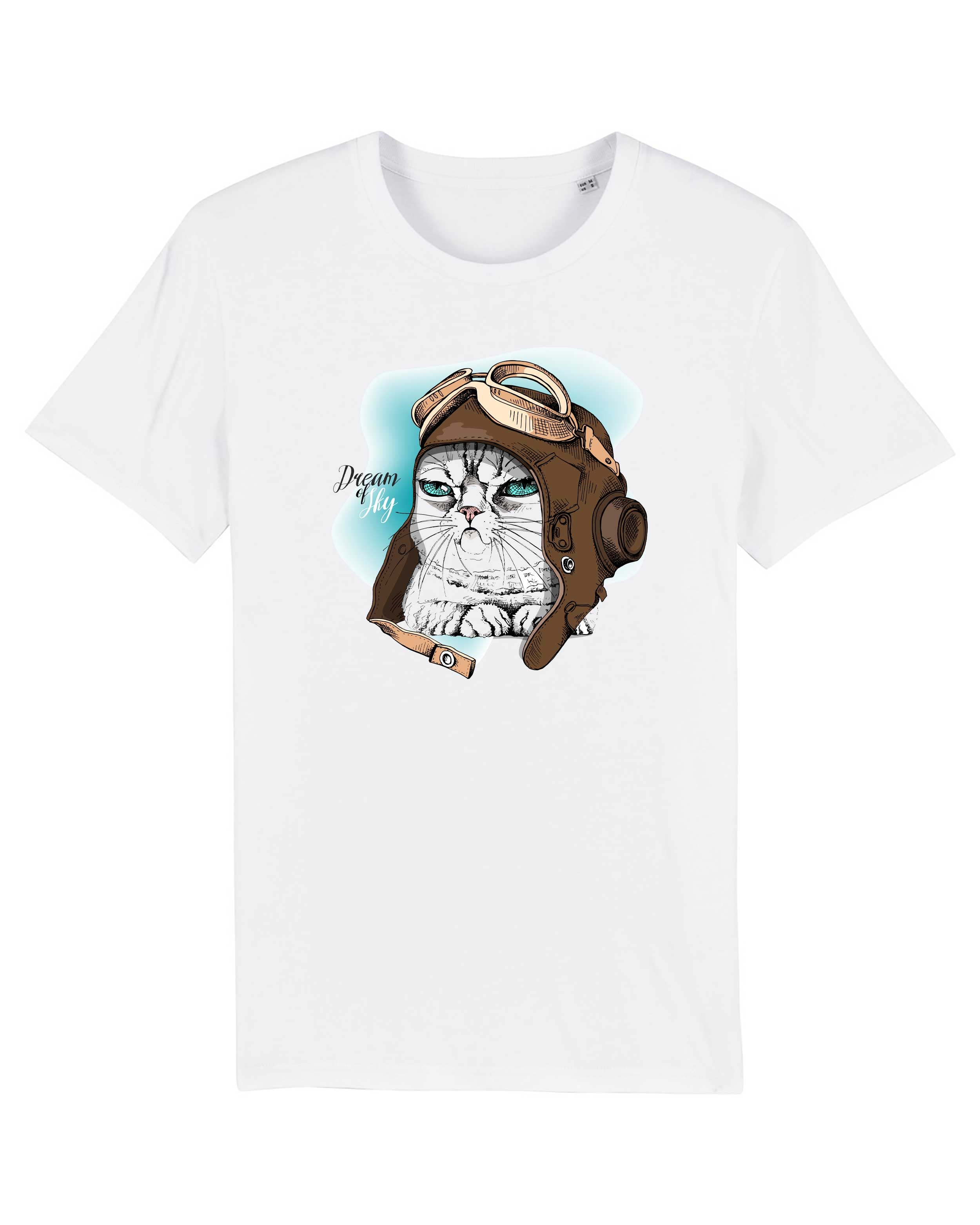 T-Shirt Dream of Sky Katze, Bio-Baumwolle, Unisex, Damen, Kids