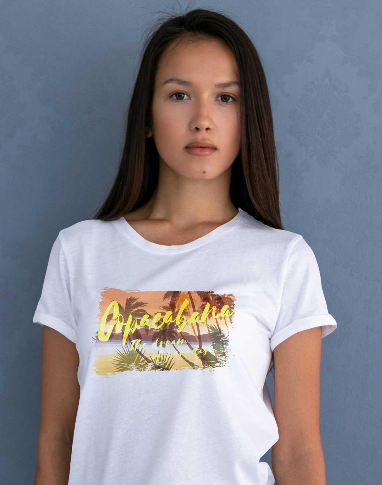 T-Shirt Copacabana Stadt, Bio-Baumwolle, Unisex, Damen, Kids