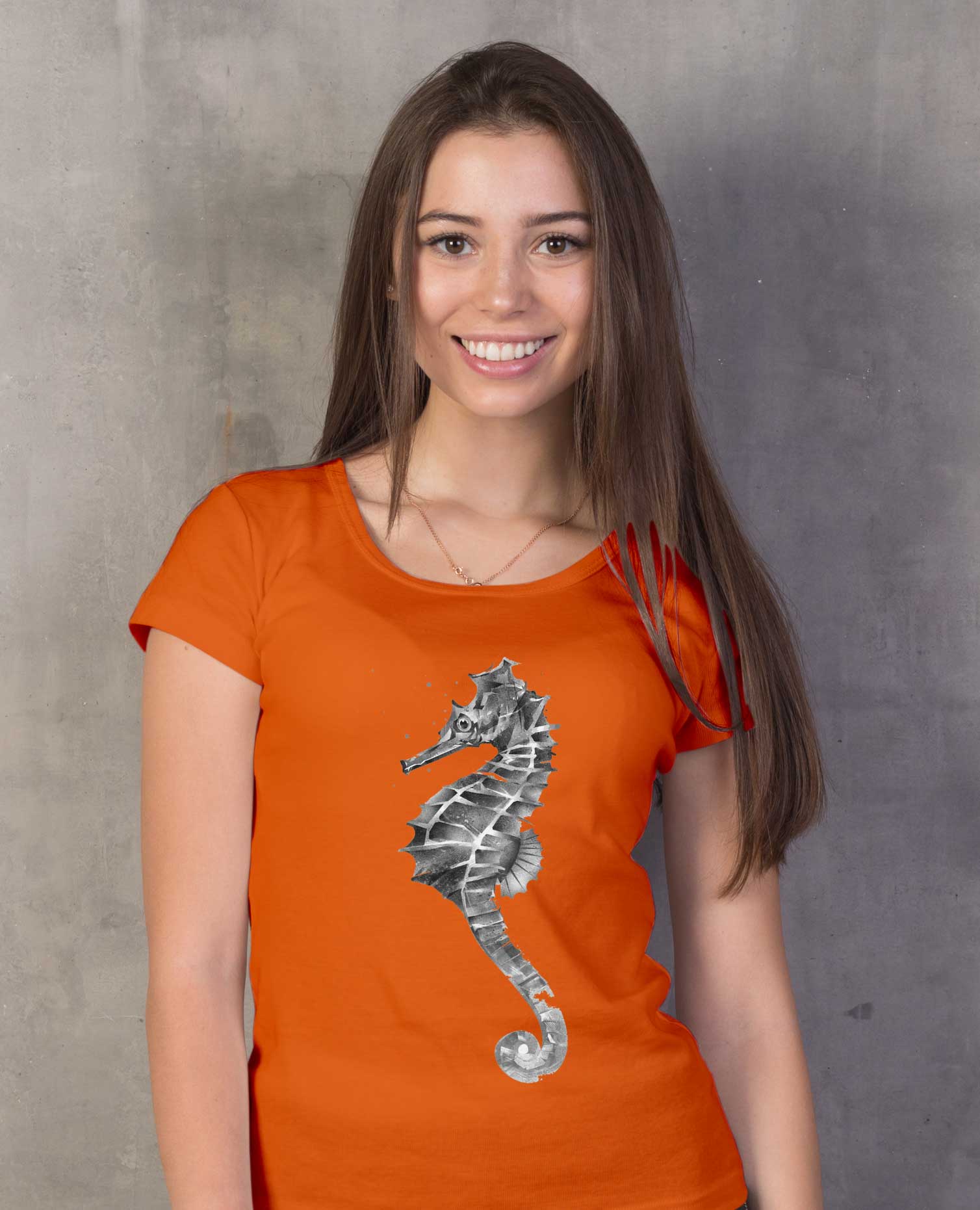 T-Shirt Seepferdchen Tiere, Bio-Baumwolle, Unisex, Damen, Kids