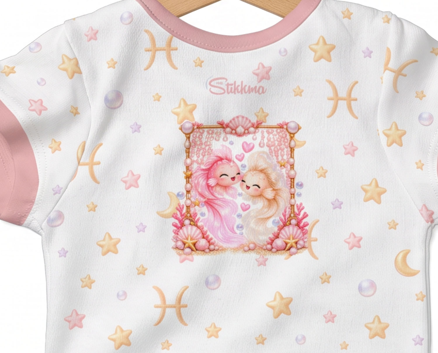 Sternzeichen Fische Baby Body Mädchen inkl. Name (Druck)