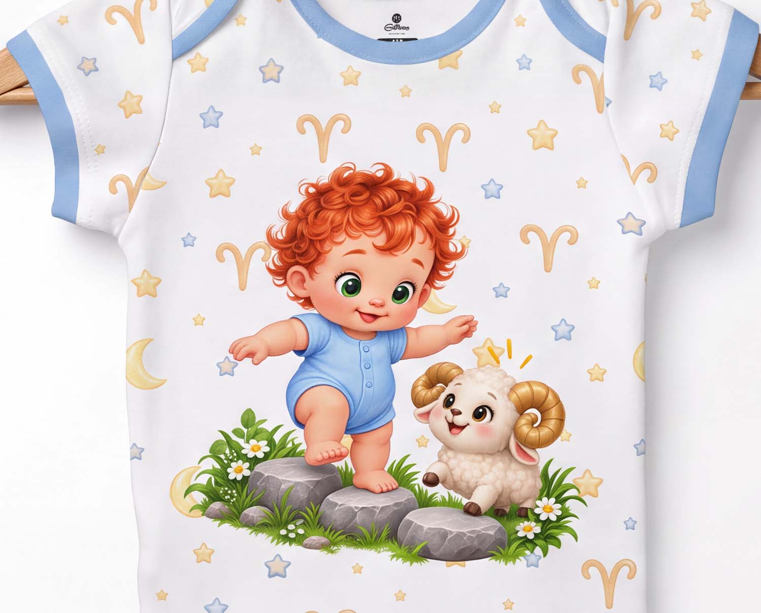 Sternzeichen Widder Baby Body inkl. Name (Druck)