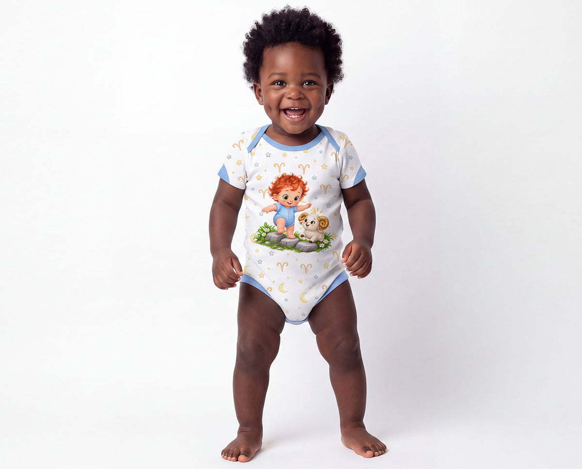 Sternzeichen Widder Baby Body inkl. Name (Druck)