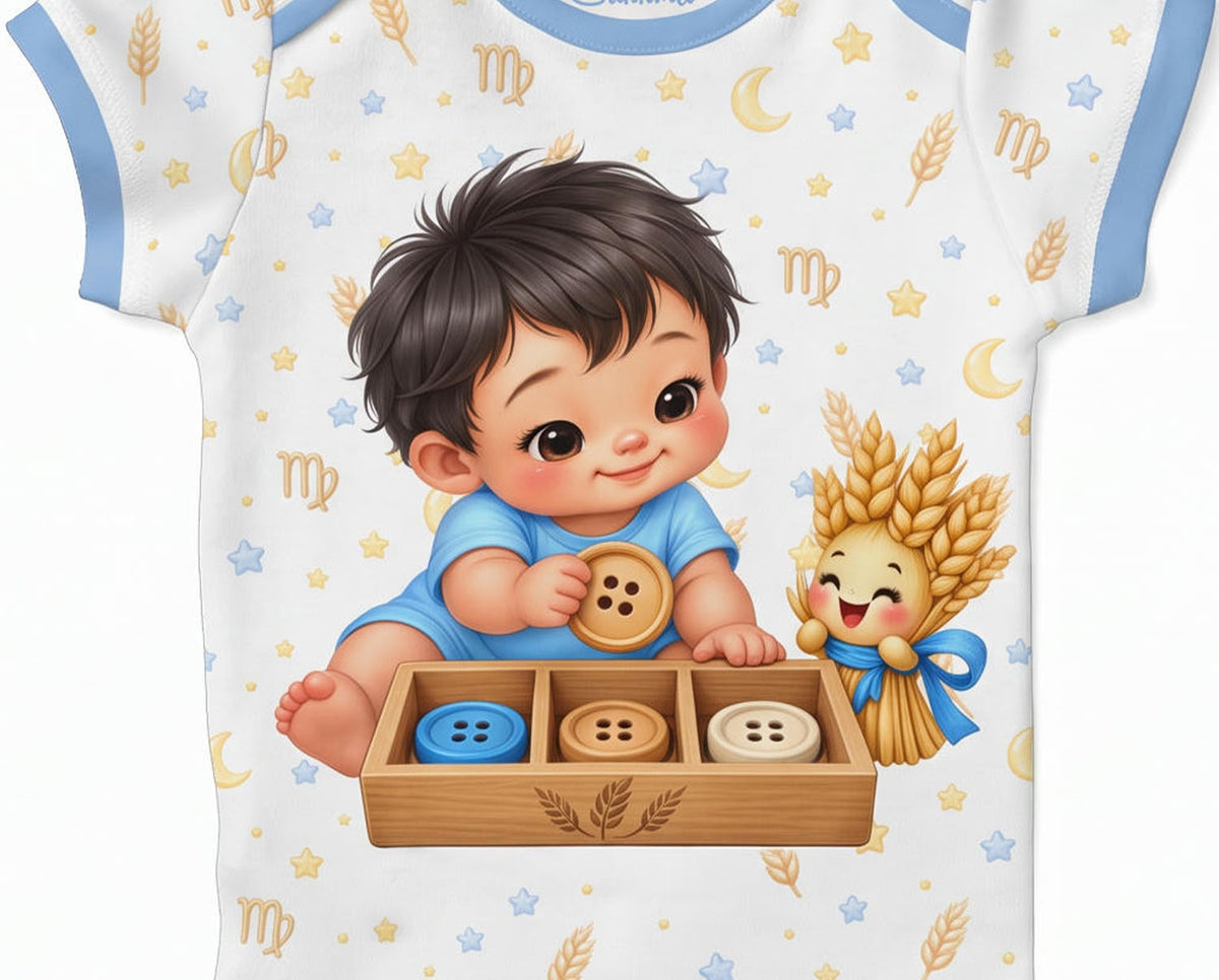 Sternzeichen Jungfrau Baby Body inkl. Name (Druck)