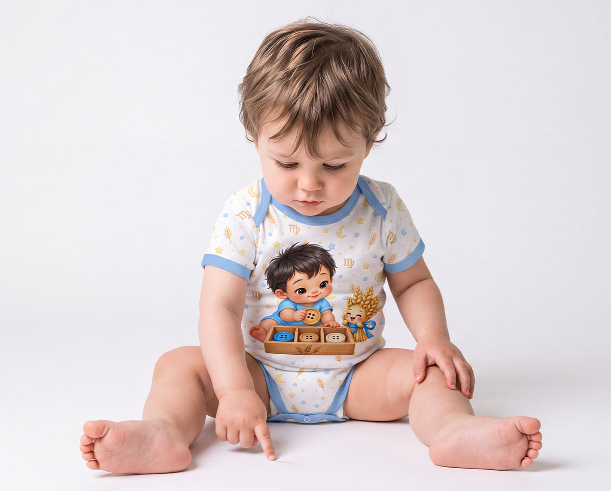 Sternzeichen Jungfrau Baby Body inkl. Name (Druck)
