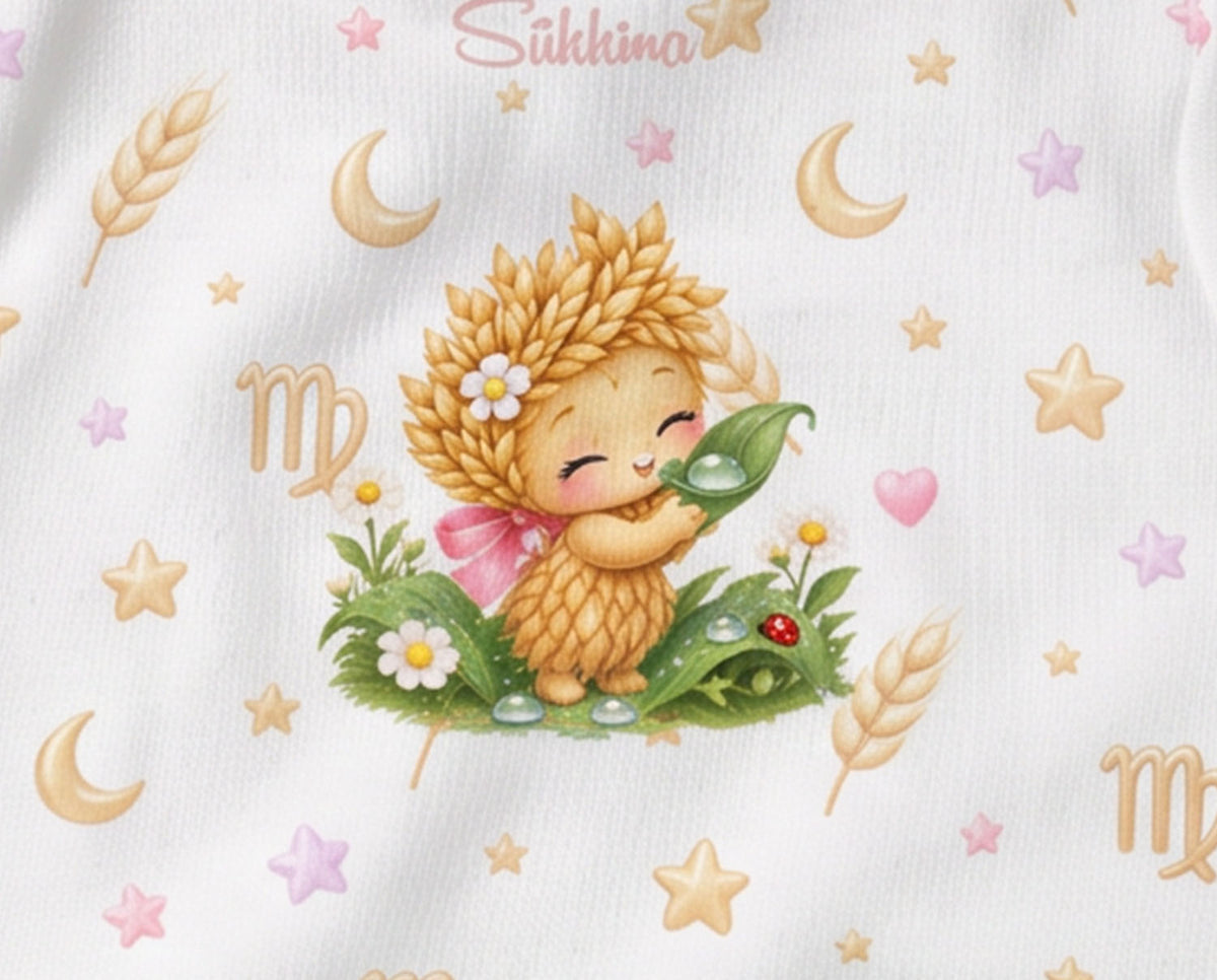 Sternzeichen Jungfrau Baby Body Mädchen inkl. Name (Druck)