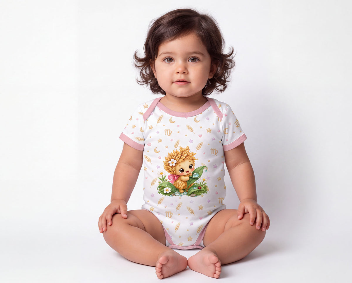 Sternzeichen Jungfrau Baby Body Mädchen inkl. Name (Druck)