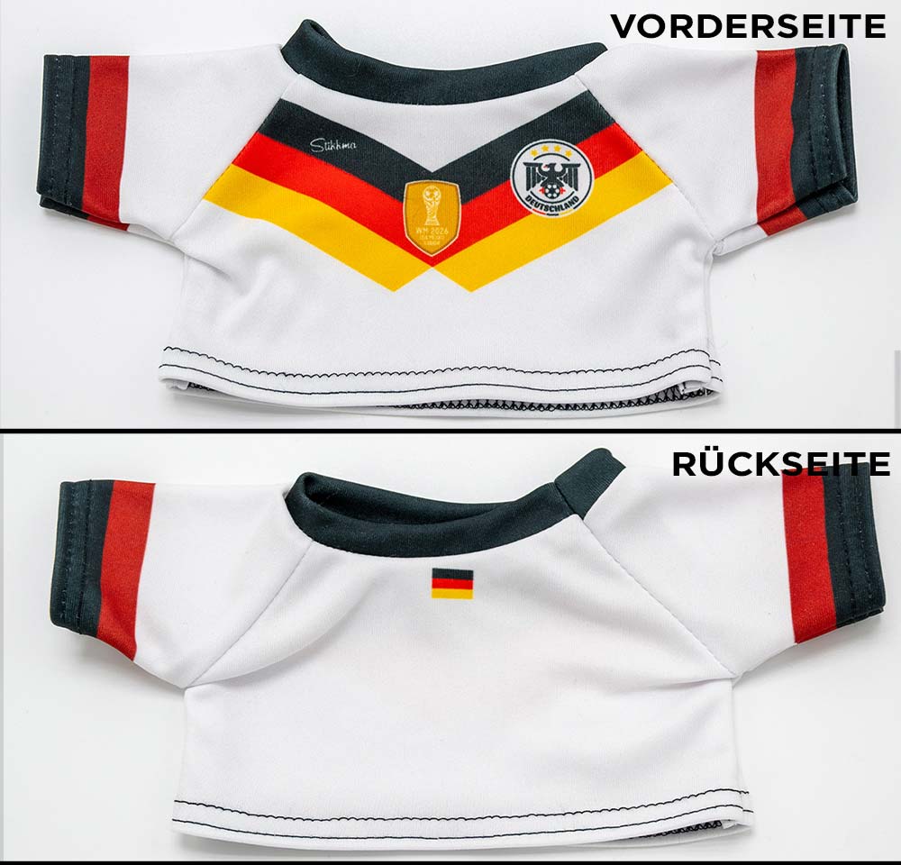 Deutschland WM2026 Trikot für Kuscheltiere, div. Größen- inkl. kostenloser Personalisierung (Druck)