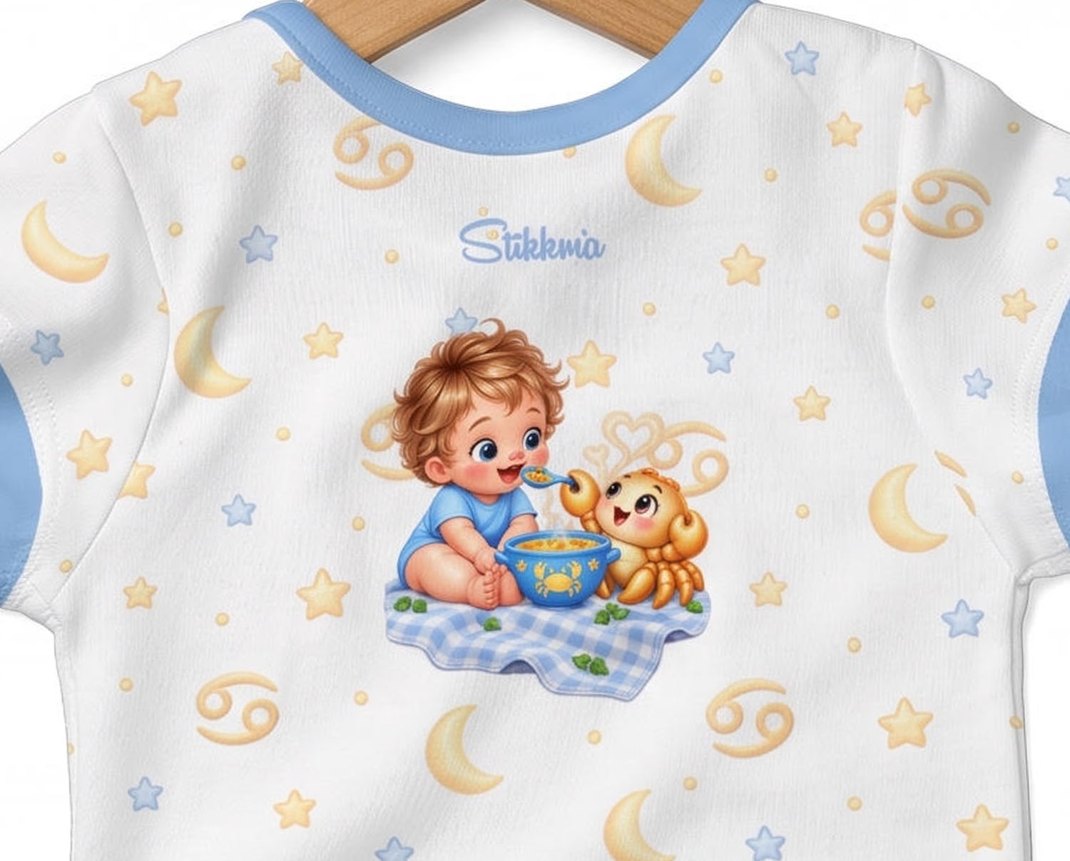 Sternzeichen Krebs Baby Body inkl. Name (Druck)
