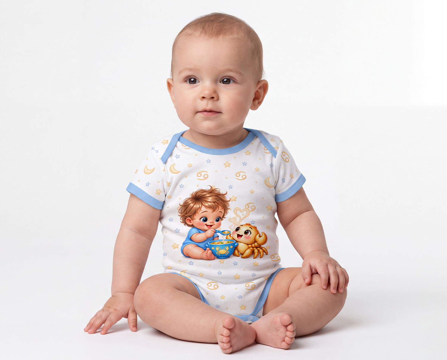 Sternzeichen Krebs Baby Body inkl. Name (Druck)
