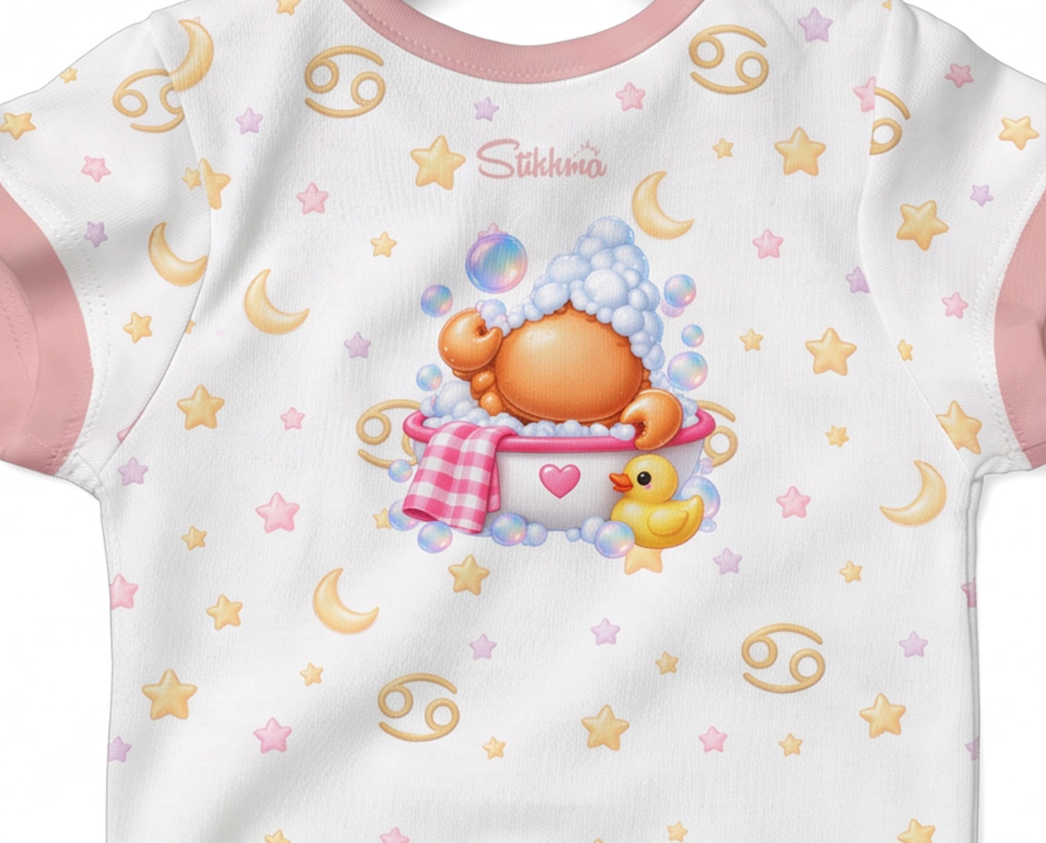Sternzeichen Krebs Baby Body Mädchen inkl. Name (Druck)