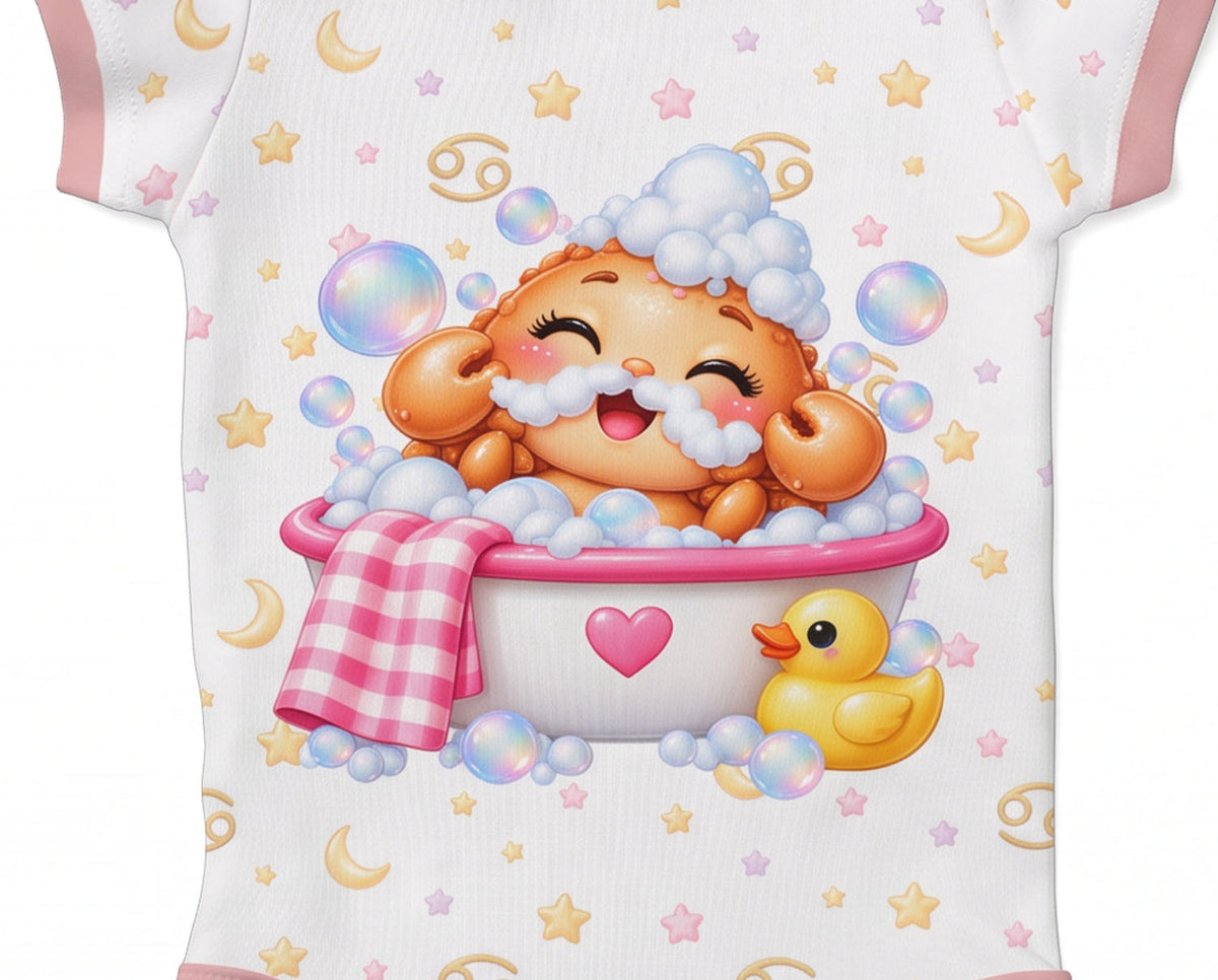 Sternzeichen Krebs Baby Body Mädchen inkl. Name (Druck)
