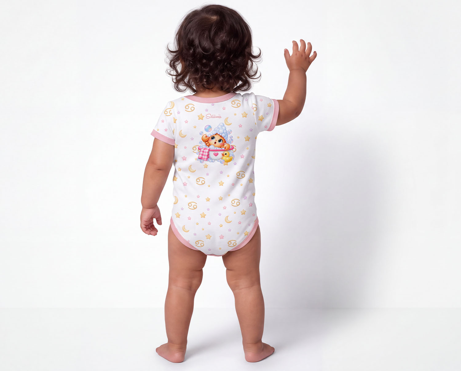 Sternzeichen Krebs Baby Body Mädchen inkl. Name (Druck)