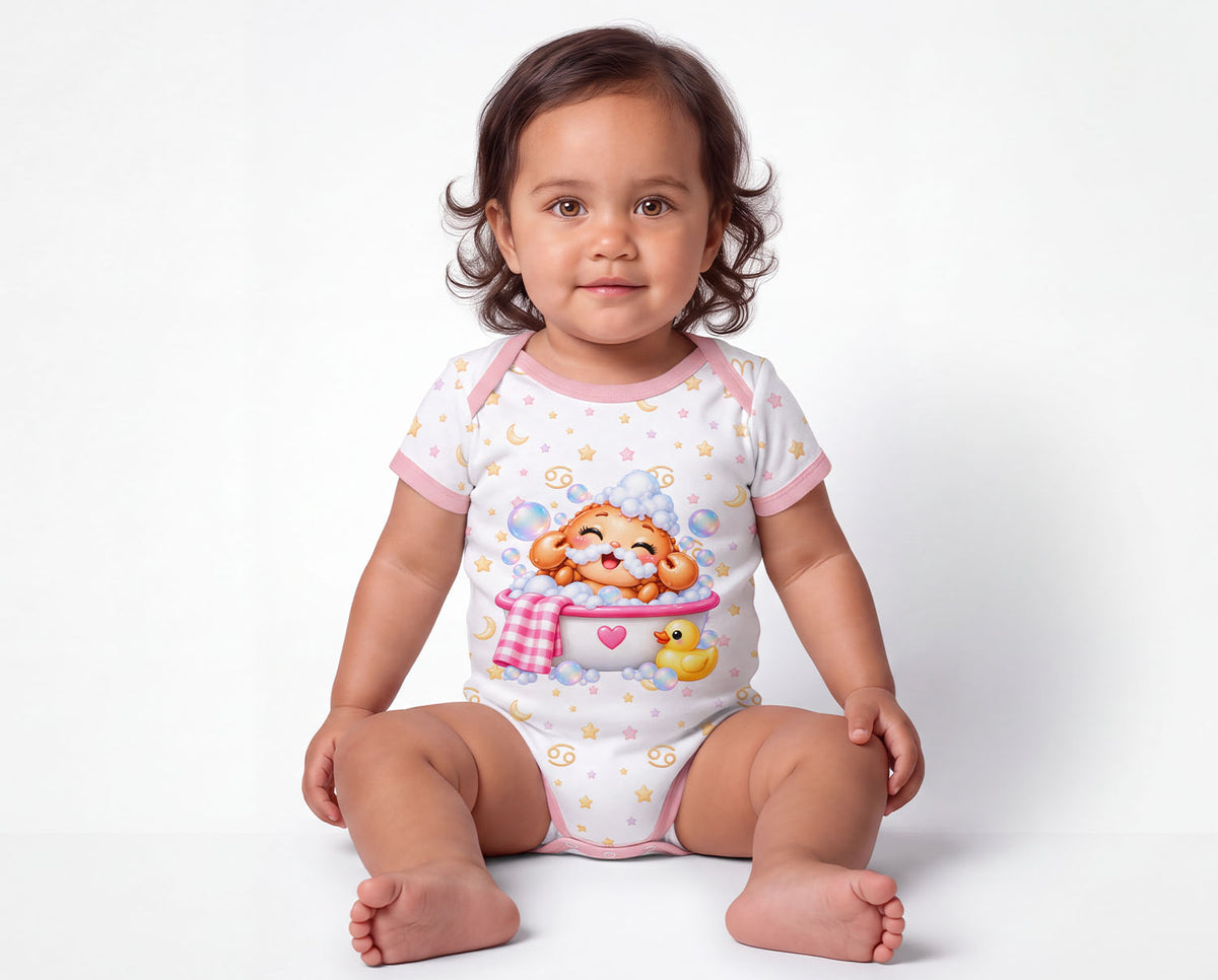 Sternzeichen Krebs Baby Body Mädchen inkl. Name (Druck)