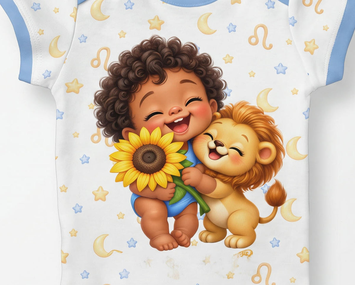 Sternzeichen Löwe Baby Body inkl. Name (Druck)