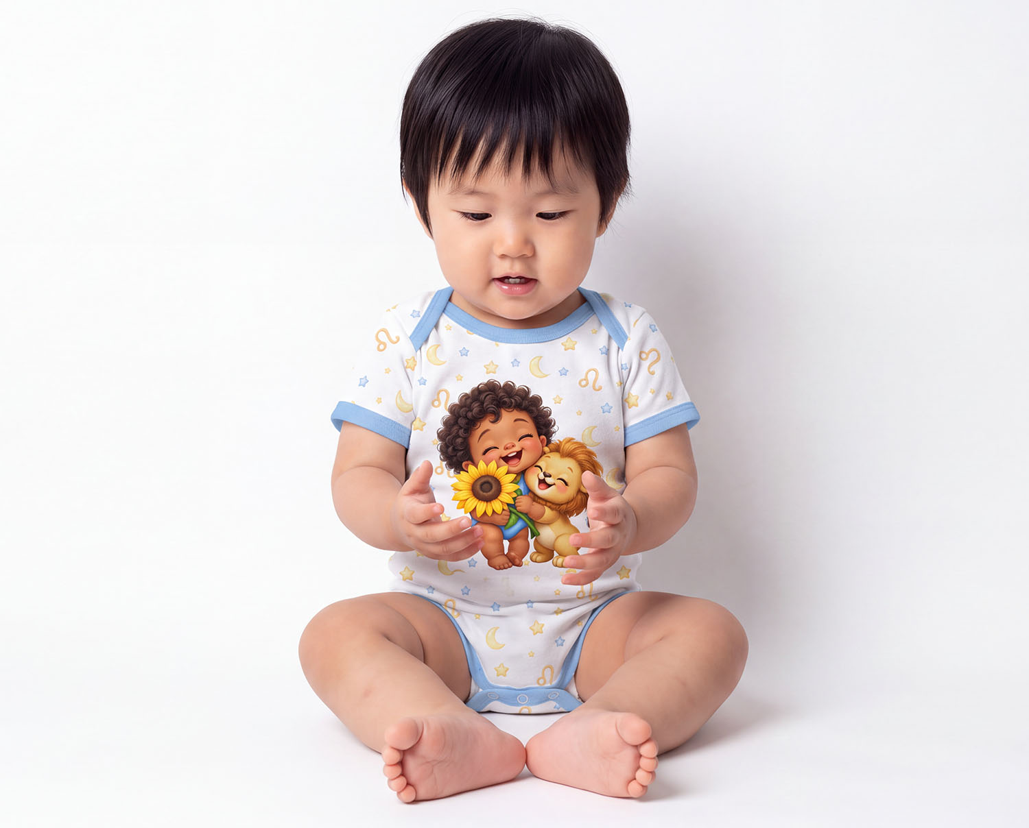 Sternzeichen Löwe Baby Body inkl. Name (Druck)