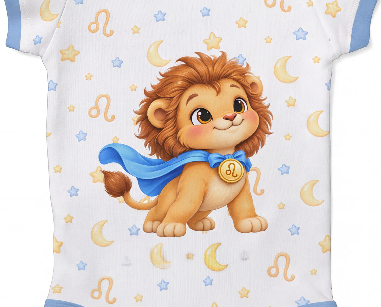 Löwe Baby Body Jungen mit Sternzeichenmotiv inkl. Name (Druck)