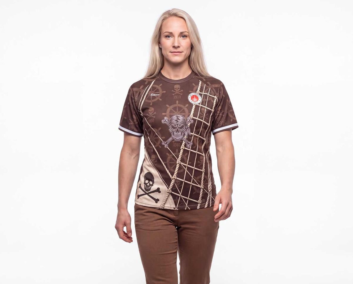 St. Pauli Fan-Trikot Damen 26/27 Heim "Kein Kurs wie jeder" inkl. Name und Nummer (Druck)