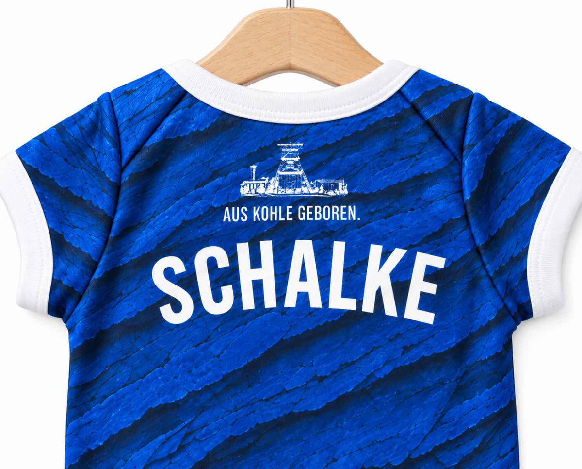 Schalke Spezial Baby Body 26/27 "aus Kohle geboren" inkl. Name und Nummer (Druck)