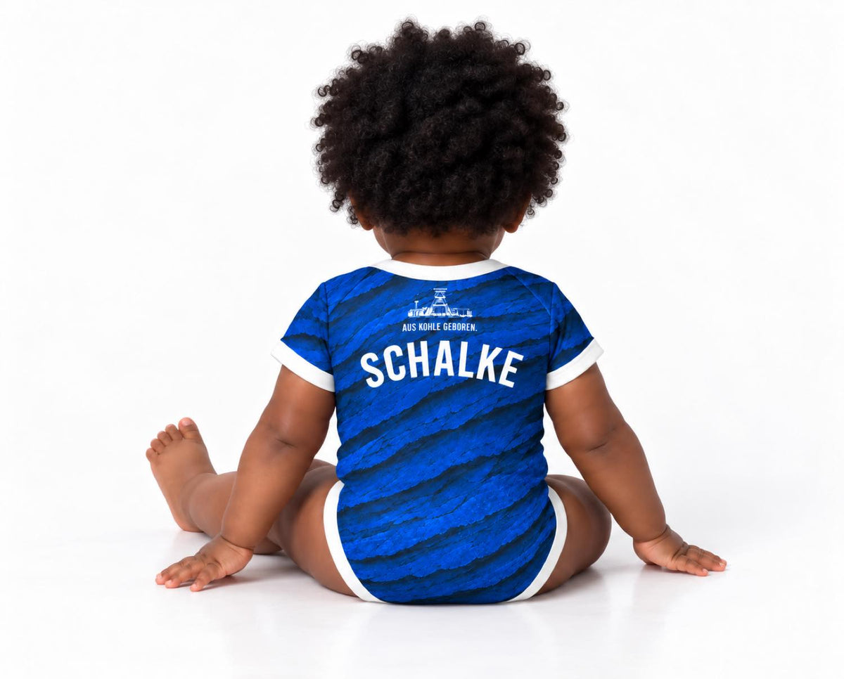 Schalke Spezial Baby Body 26/27 "aus Kohle geboren" inkl. Name und Nummer (Druck)