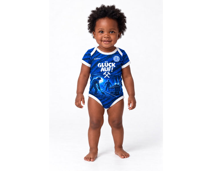 Schalke Spezial Baby Body 26/27 "aus Kohle geboren" inkl. Name und Nummer (Druck)