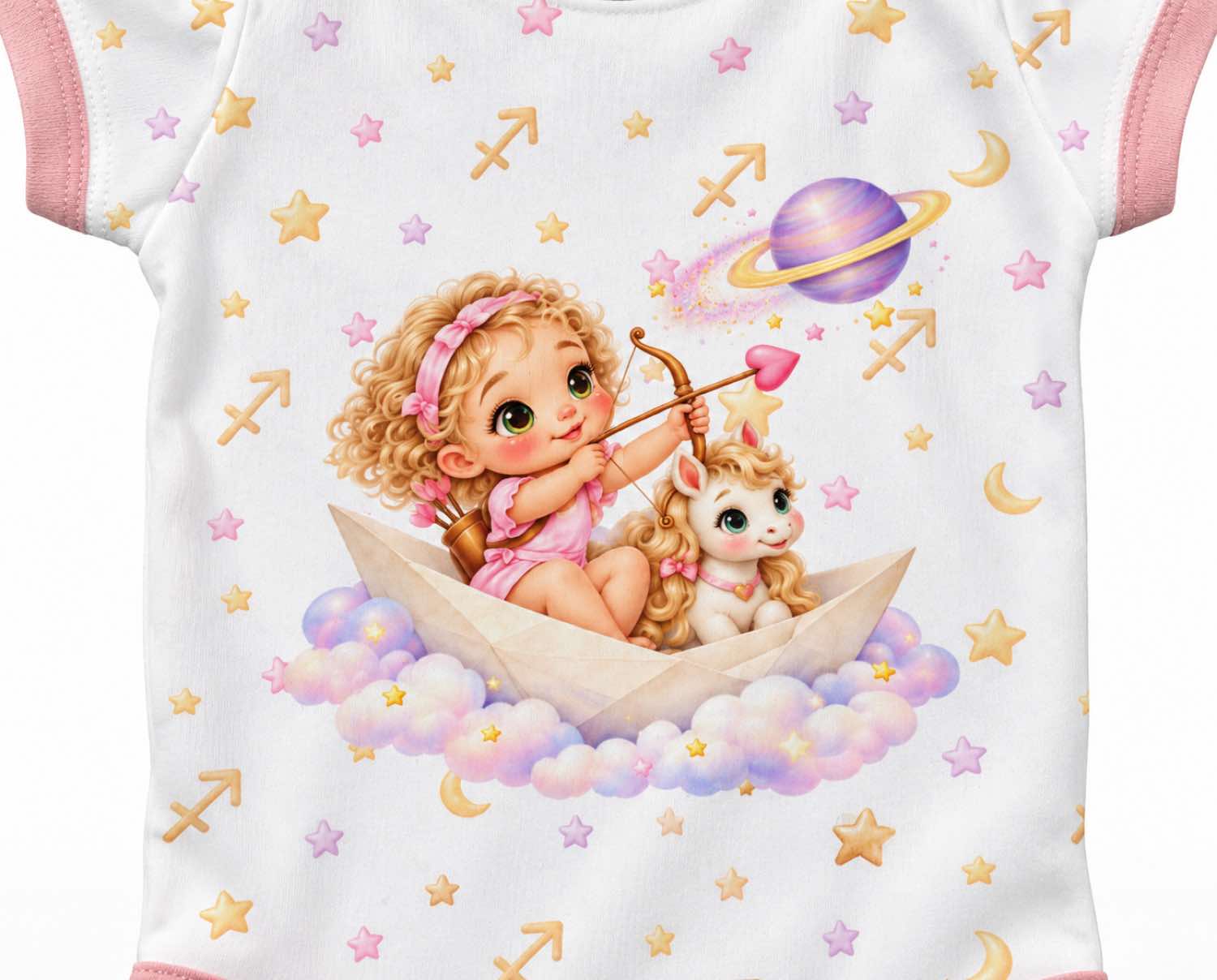 Schütze Baby Body Mädchen mit Kindermotiv inkl. Name (Druck)