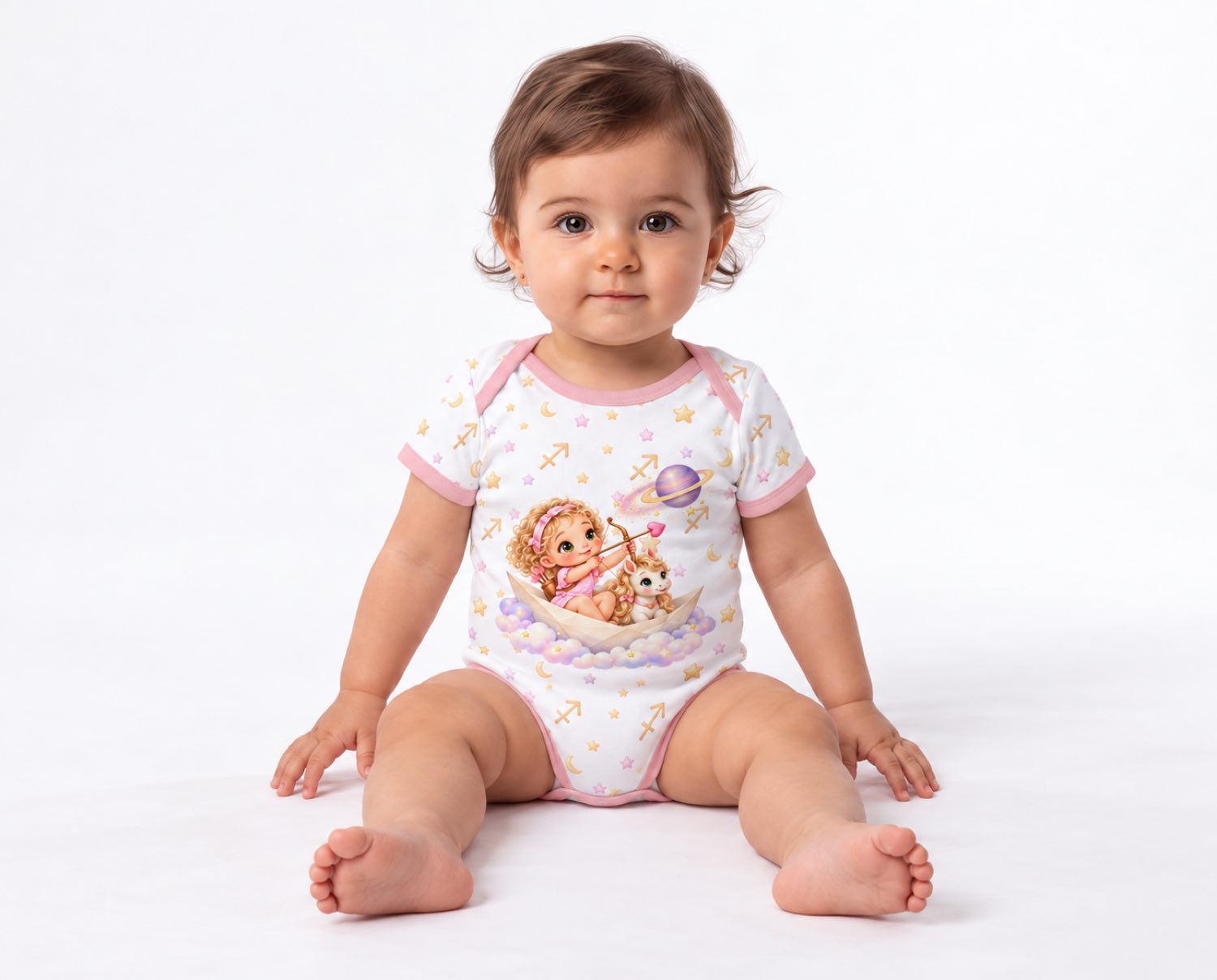 Schütze Baby Body Mädchen mit Kindermotiv inkl. Name (Druck)