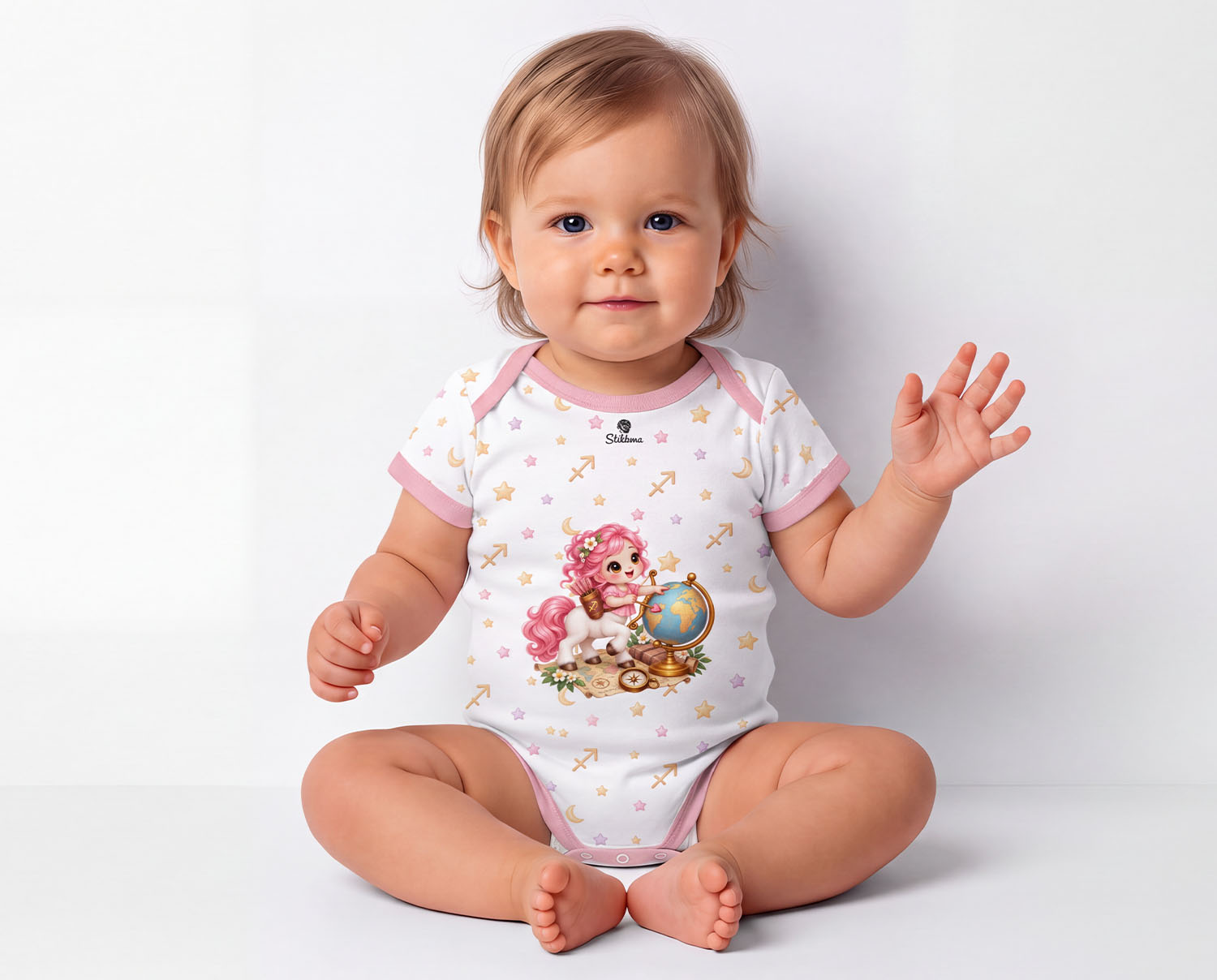 Sternzeichen Schütze Baby Body Mädchen inkl. Name (Druck)