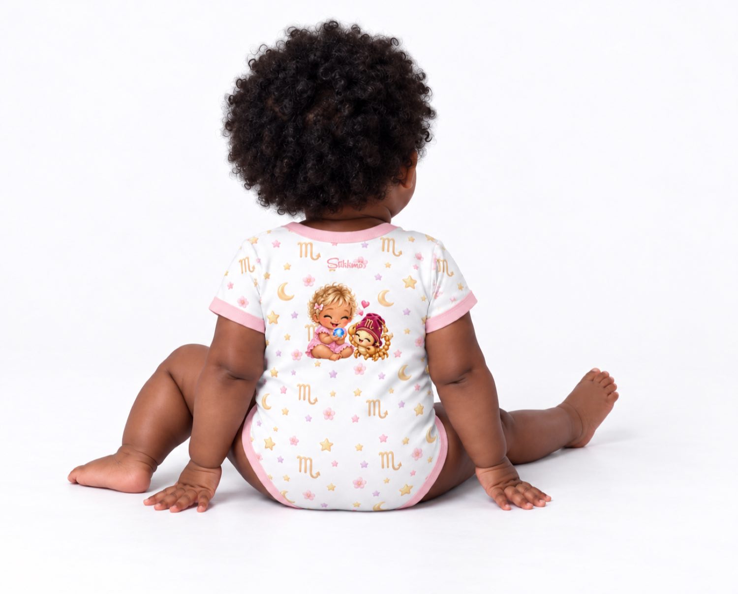 Skorpion Baby Body Mädchen mit Kindermotiv inkl. Name (Druck)