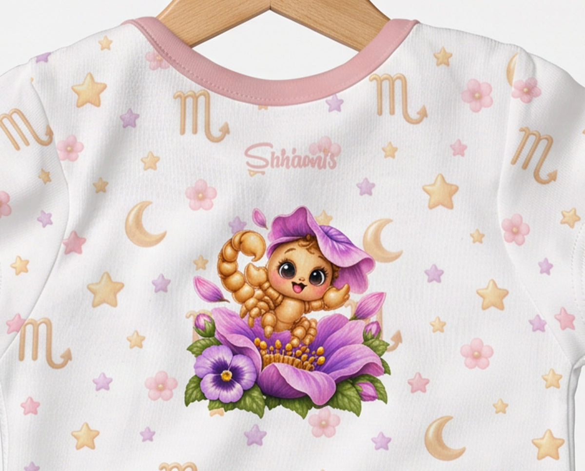Sternzeichen Skorpion Baby Body Mädchen inkl. Name (Druck)