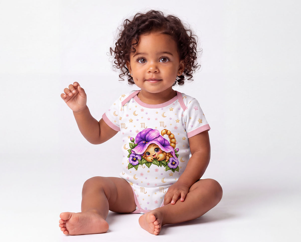 Sternzeichen Skorpion Baby Body Mädchen inkl. Name (Druck)