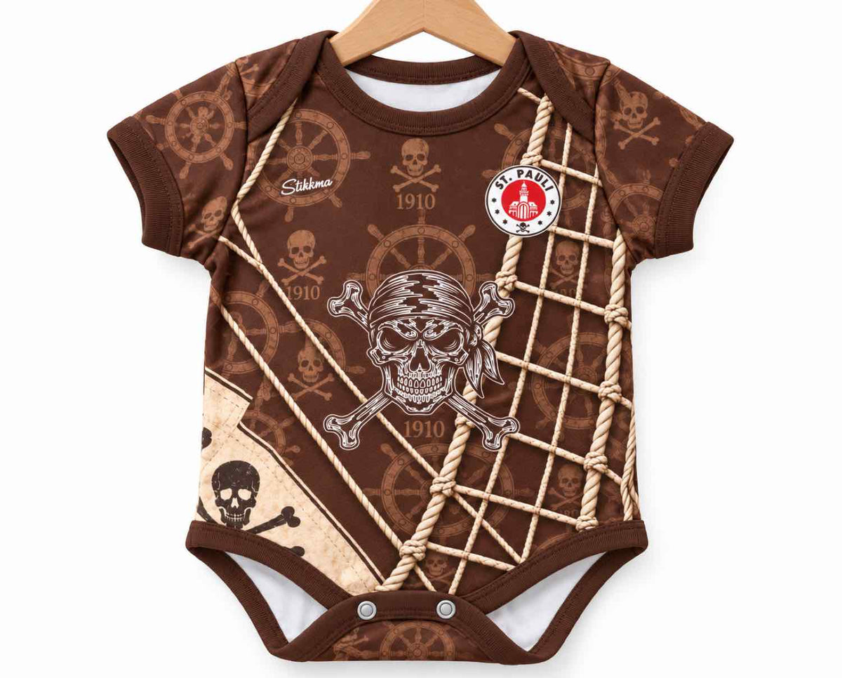 St. Pauli Baby Body 26/27 Heim "Kein Kurs wie jeder" inkl. Name und Nummer (Druck)