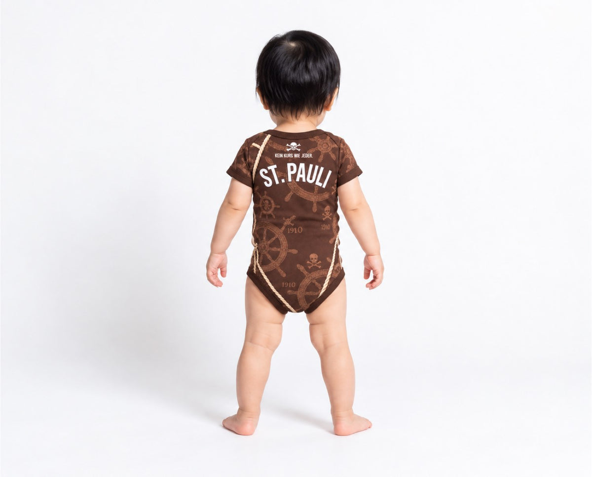 St. Pauli Baby Body 26/27 Heim "Kein Kurs wie jeder" inkl. Name und Nummer (Druck)
