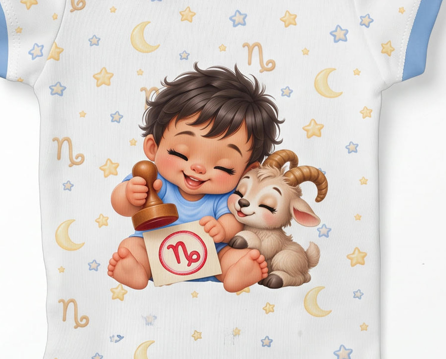 Sternzeichen Steinbock Baby Body Jungen inkl. Name (Druck)