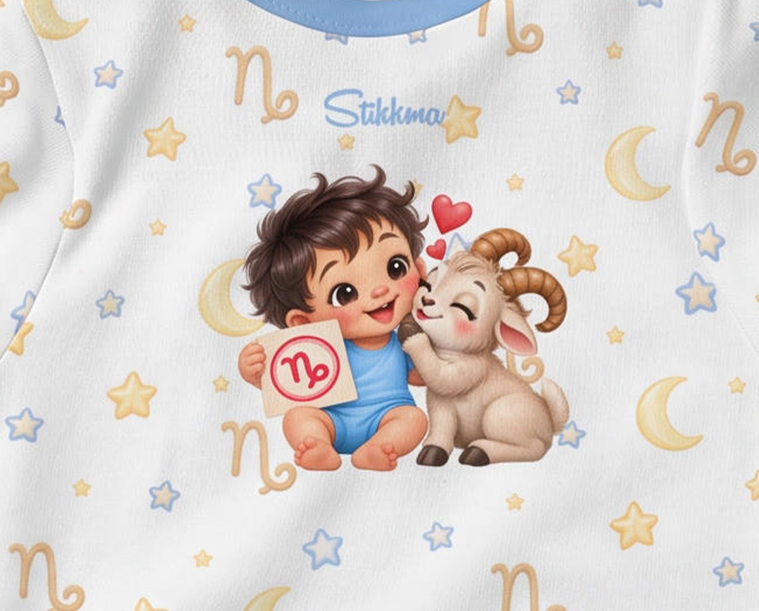 Sternzeichen Steinbock Baby Body Jungen inkl. Name (Druck)