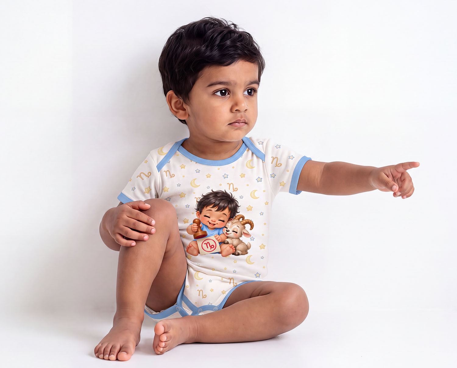 Sternzeichen Steinbock Baby Body Jungen inkl. Name (Druck)