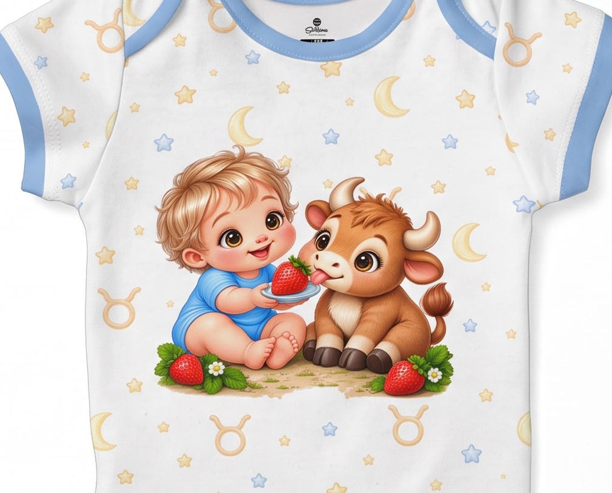 Sternzeichen Stier Baby Body inkl. Name (Druck)