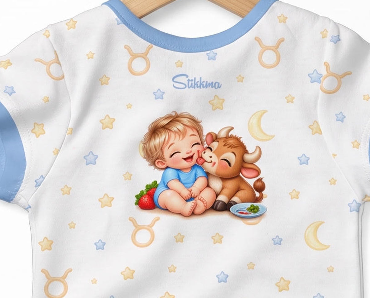 Sternzeichen Stier Baby Body inkl. Name (Druck)